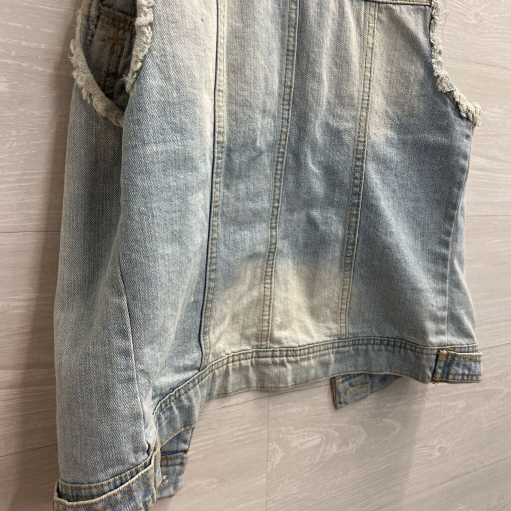Highway Jeans Light Wash Frayed Edge Denim Vest Medium