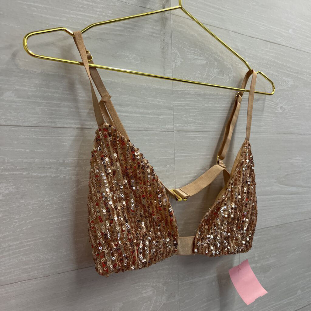 Rose Gold Sequin Bralette Large