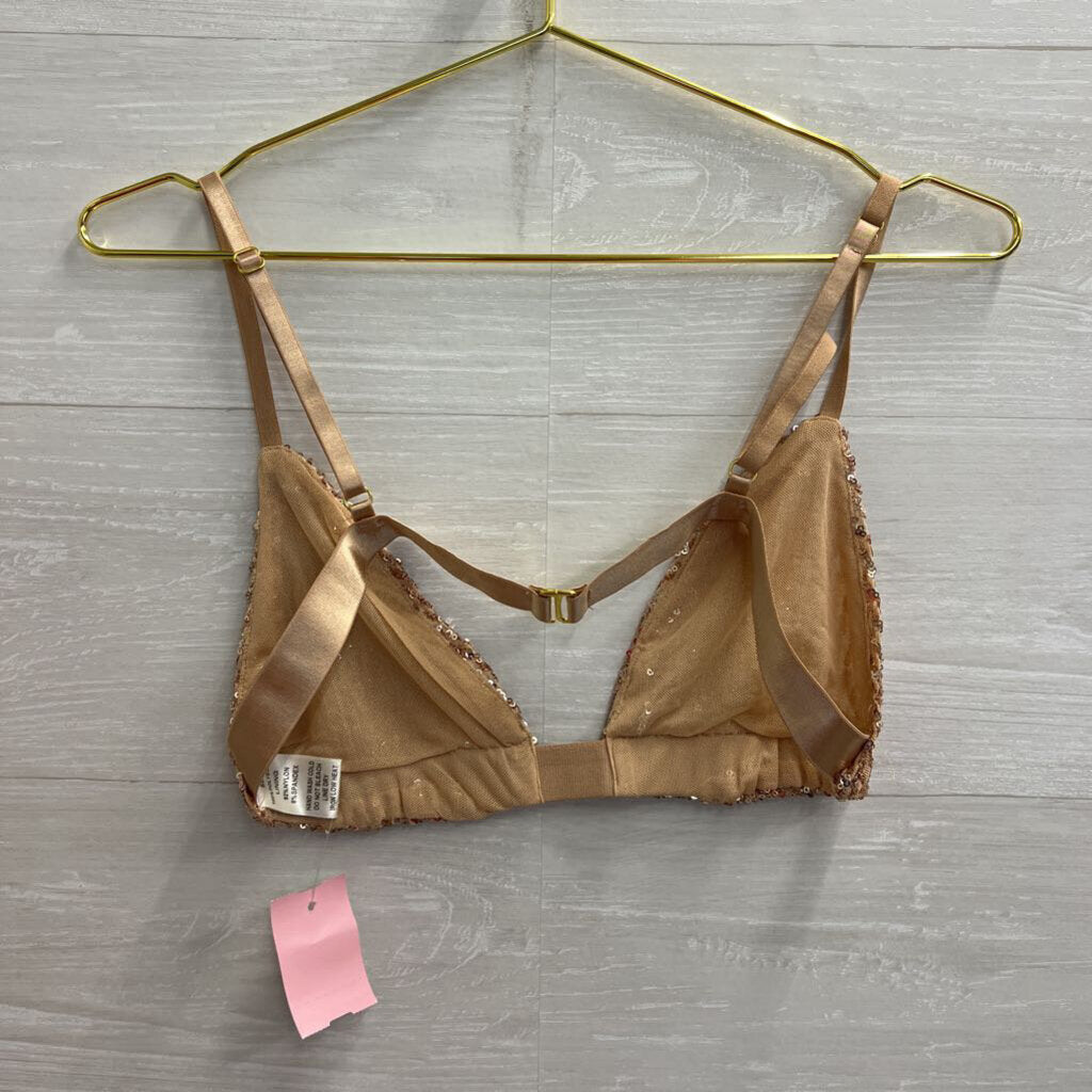 Rose Gold Sequin Bralette Large