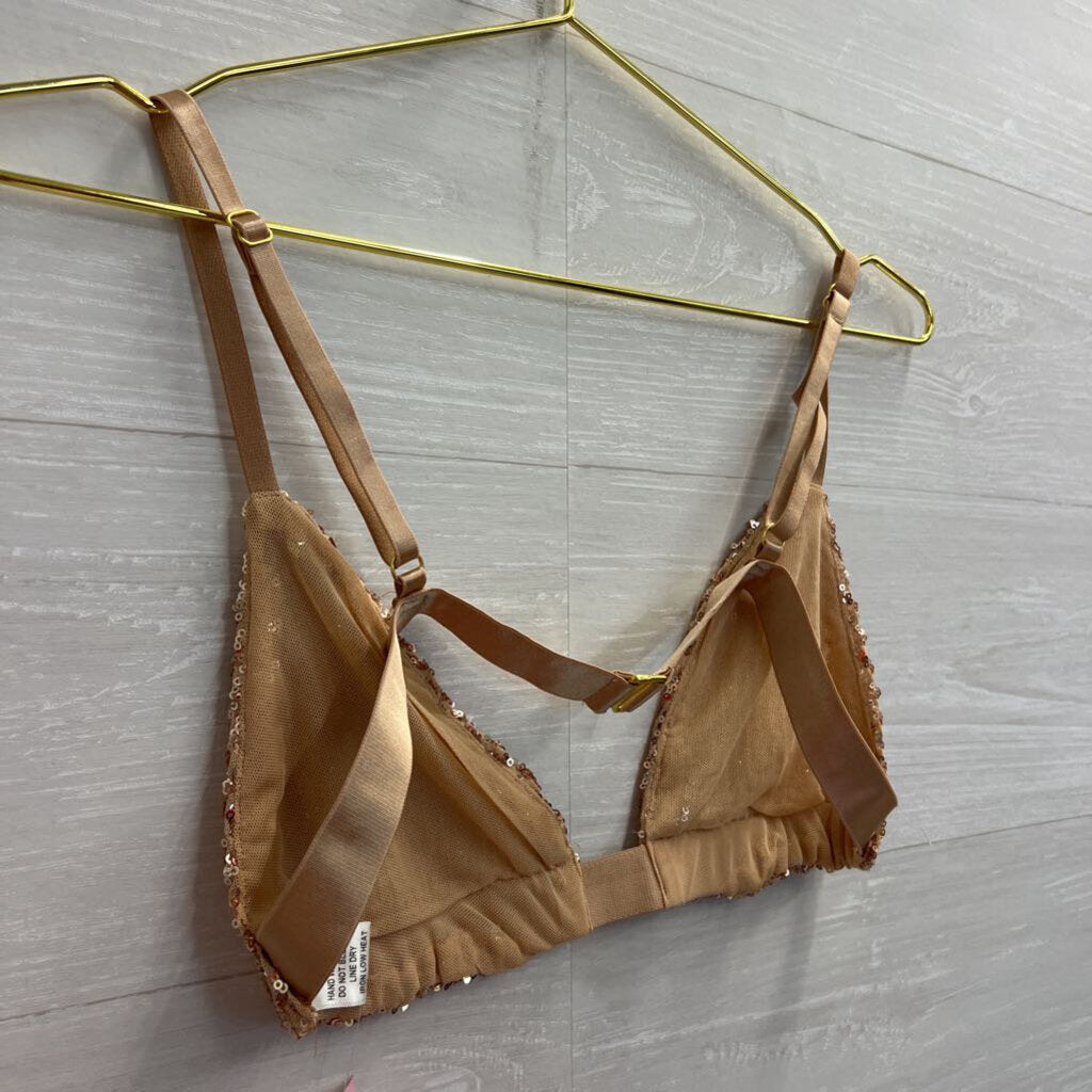 Rose Gold Sequin Bralette Large