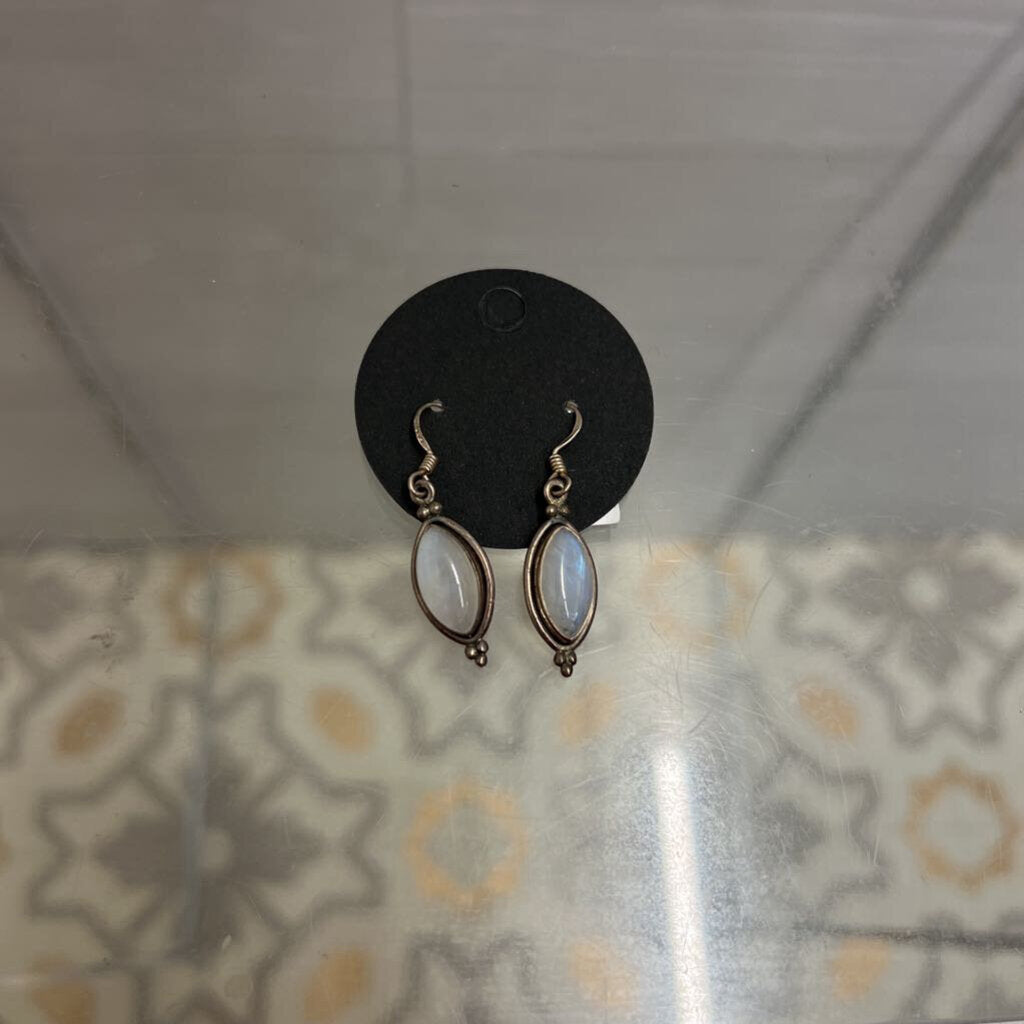 Silver/ Moonstone Drop Earrings