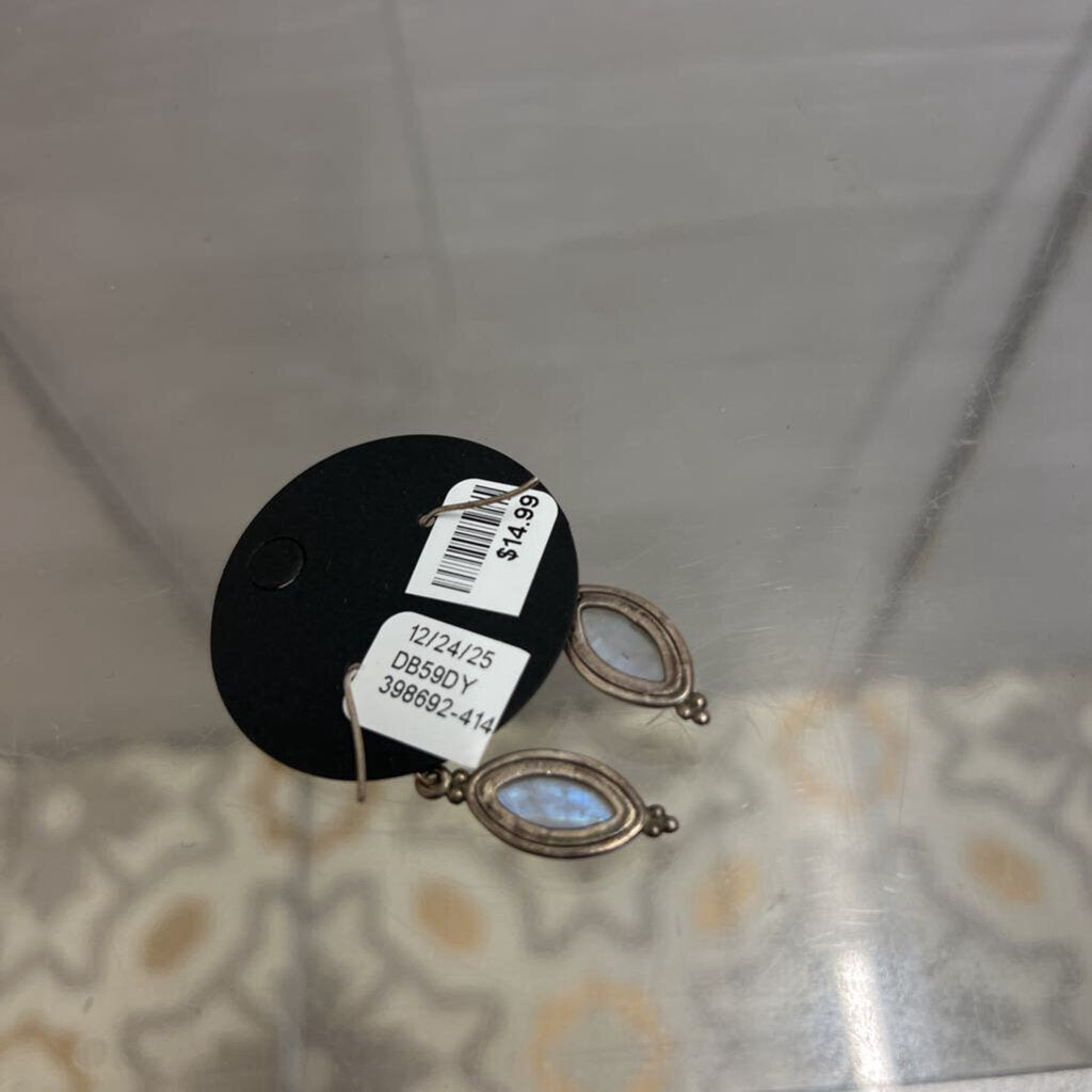 Silver/ Moonstone Drop Earrings