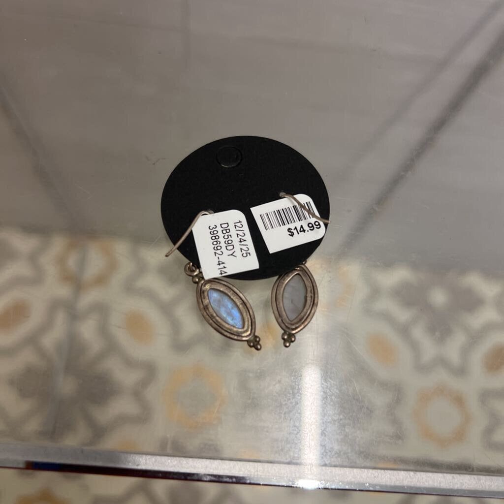 Silver/ Moonstone Drop Earrings