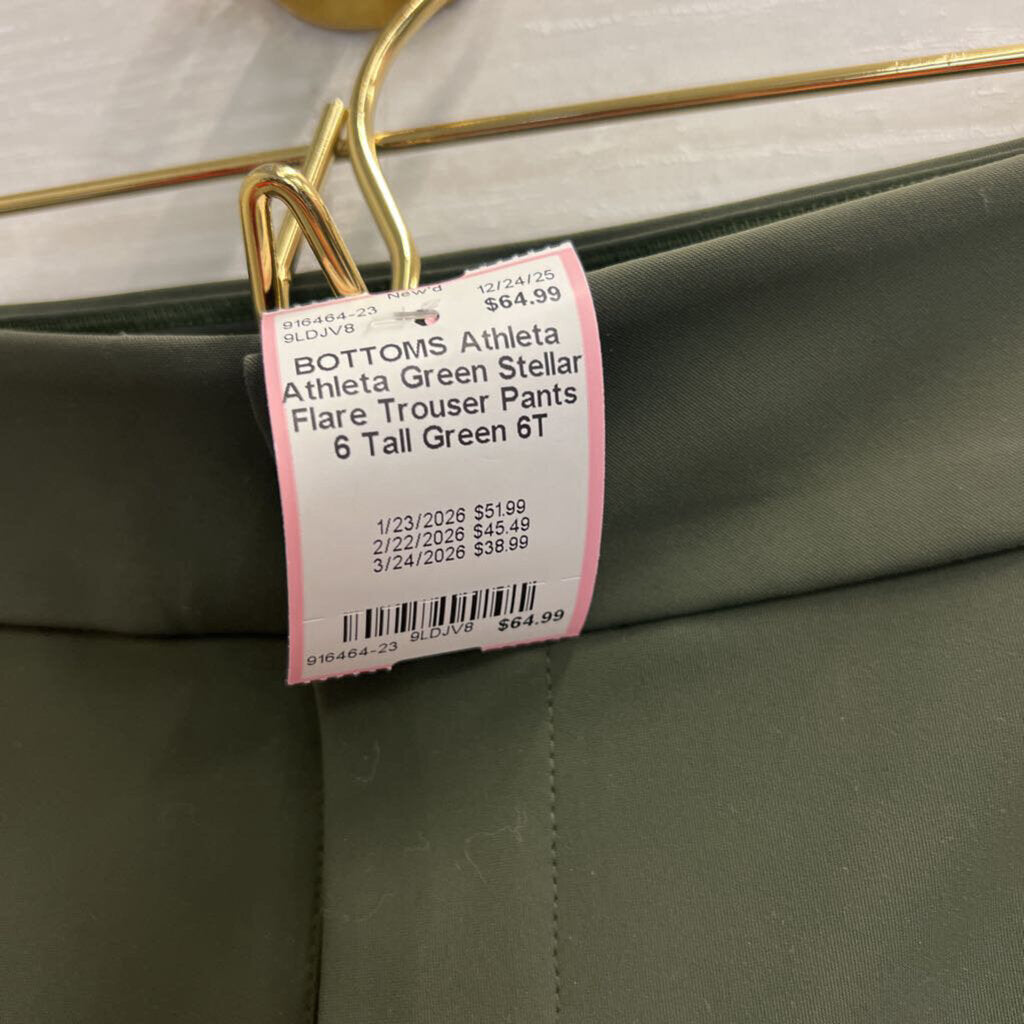 Athleta Green Stellar Flare Trouser Pants 6 Tall