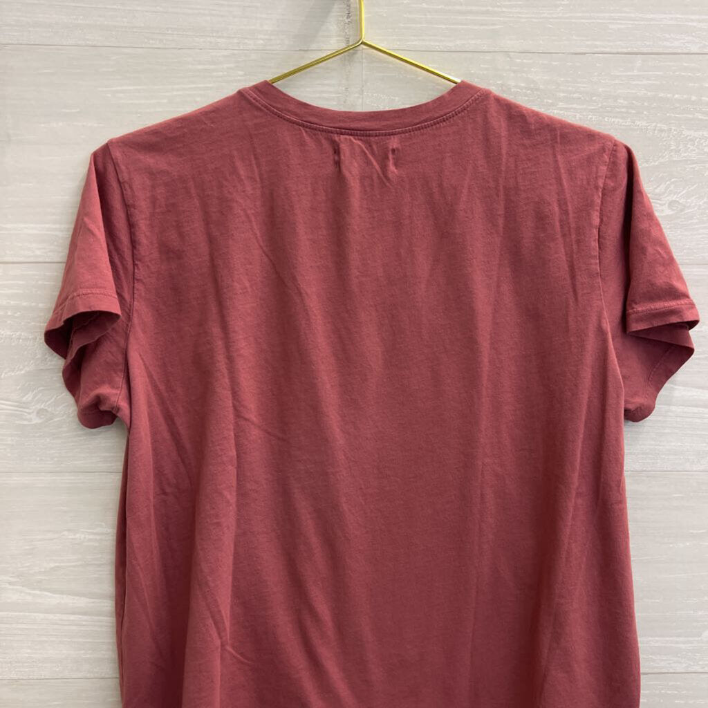 Velvet Pink Paw Print Patchwork Short Sleeve Top Extra Large