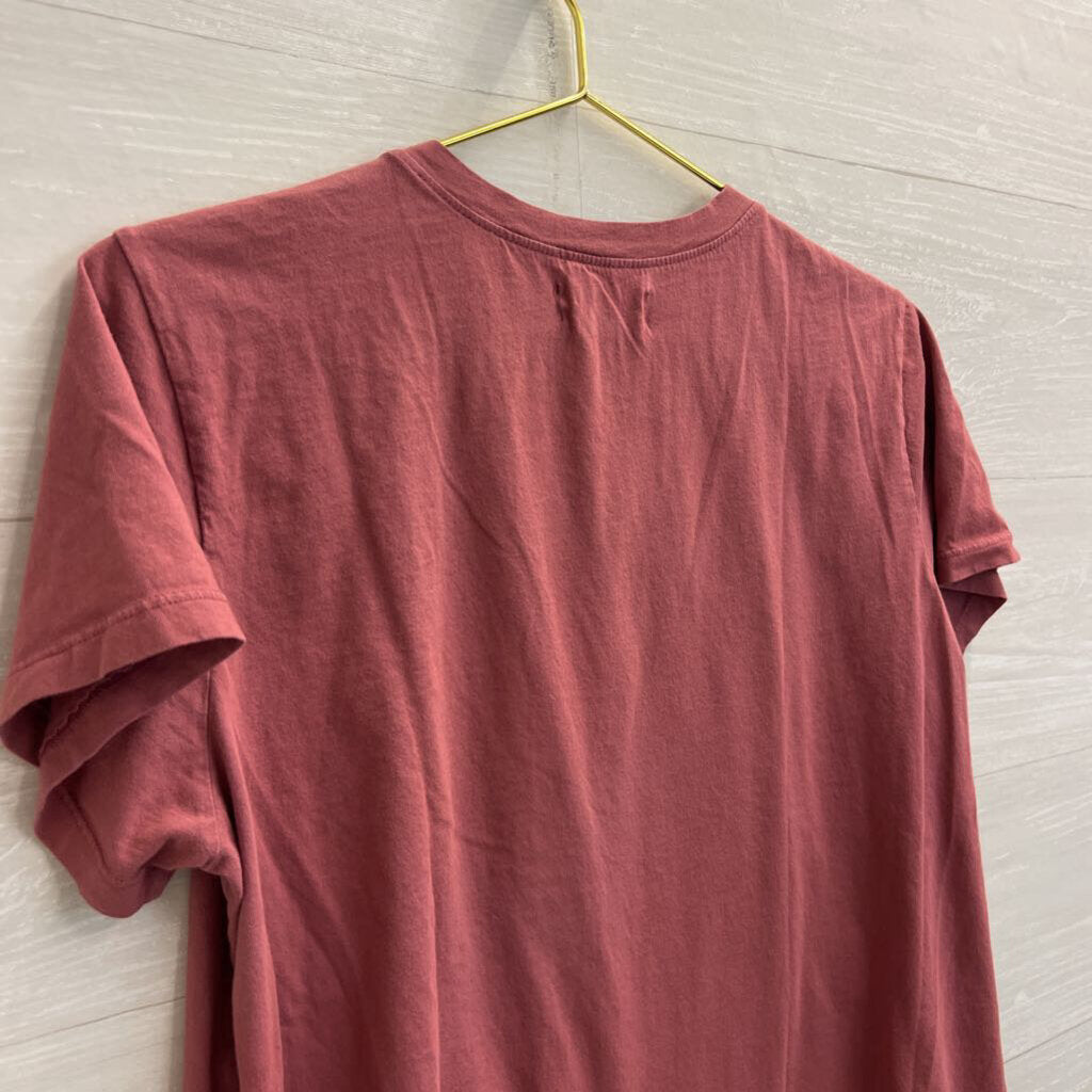 Velvet Pink Paw Print Patchwork Short Sleeve Top Extra Large