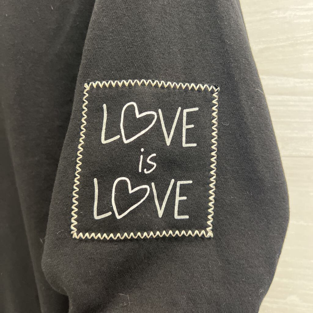 Peace Love World Black Love Scoop Neck Sweatshirt Medium