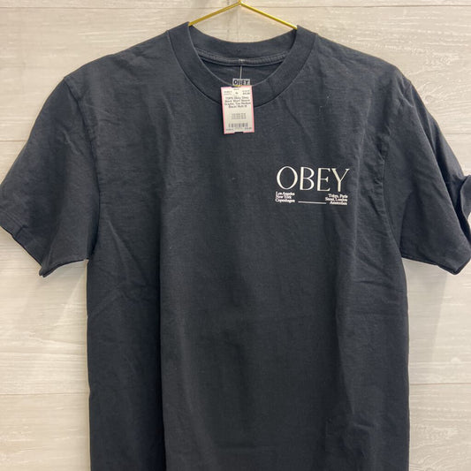 Obey Black Short Sleeve Graphic Tee Medium