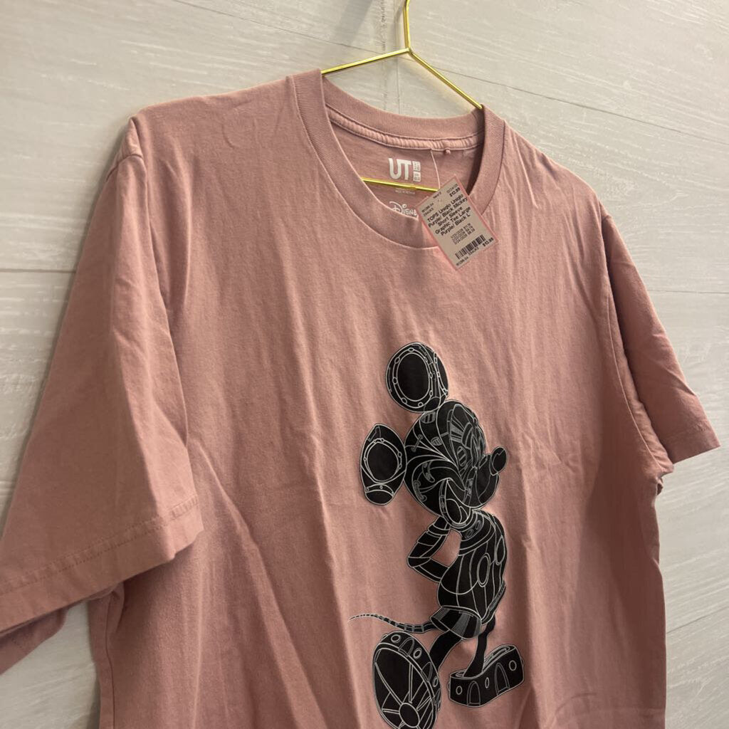 Uniqlo Purple/ Black Mickey Short Sleeve Graphic Tee Large