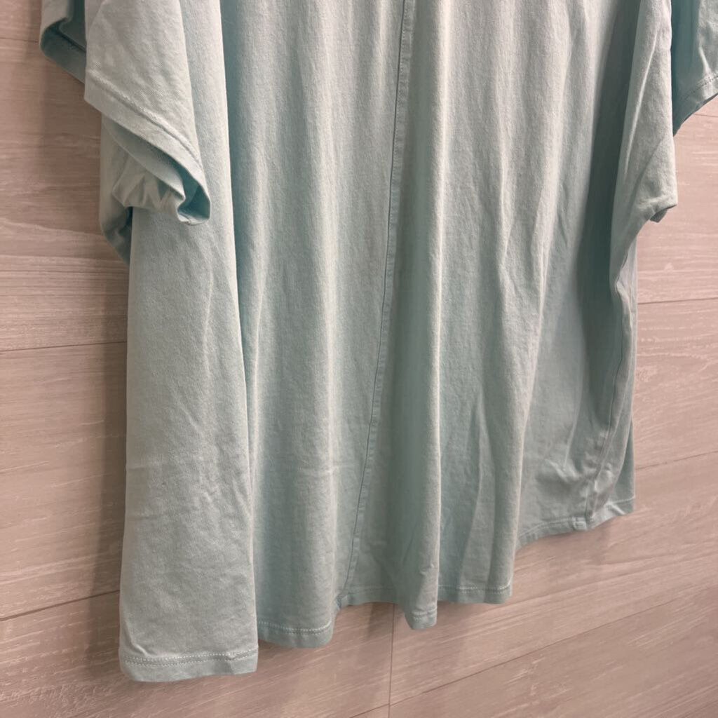 Disney Blue Sequin Mickey V Neck Graphic Tee 1X