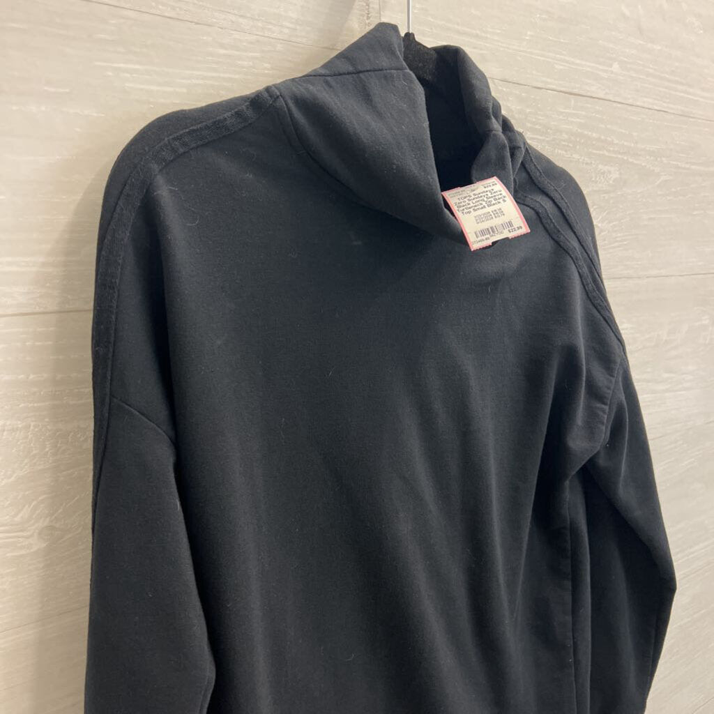 Sundays Zero Black Long Sleeve Turtleneck Zip Back Top Small