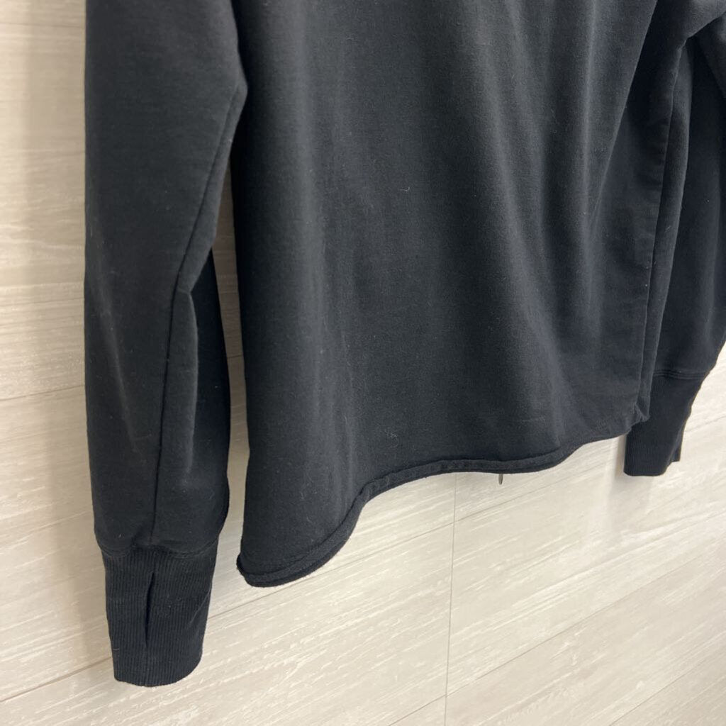 Sundays Zero Black Long Sleeve Turtleneck Zip Back Top Small
