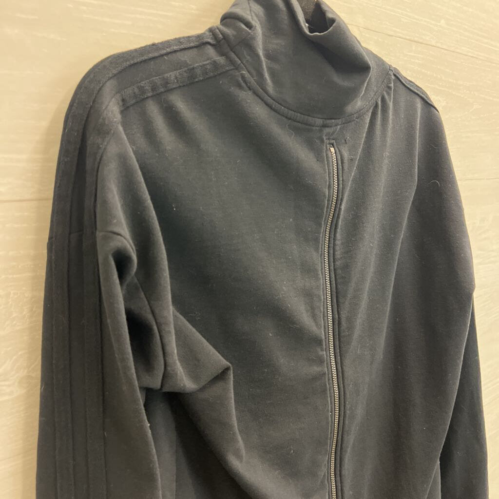 Sundays Zero Black Long Sleeve Turtleneck Zip Back Top Small