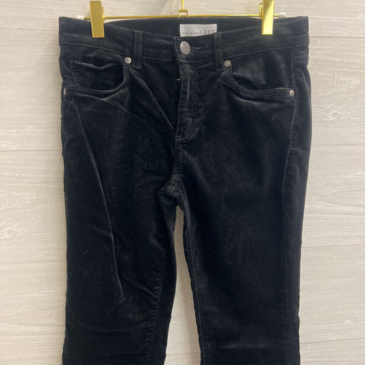 Loft Black Velvet Skinny Leg Pants 27