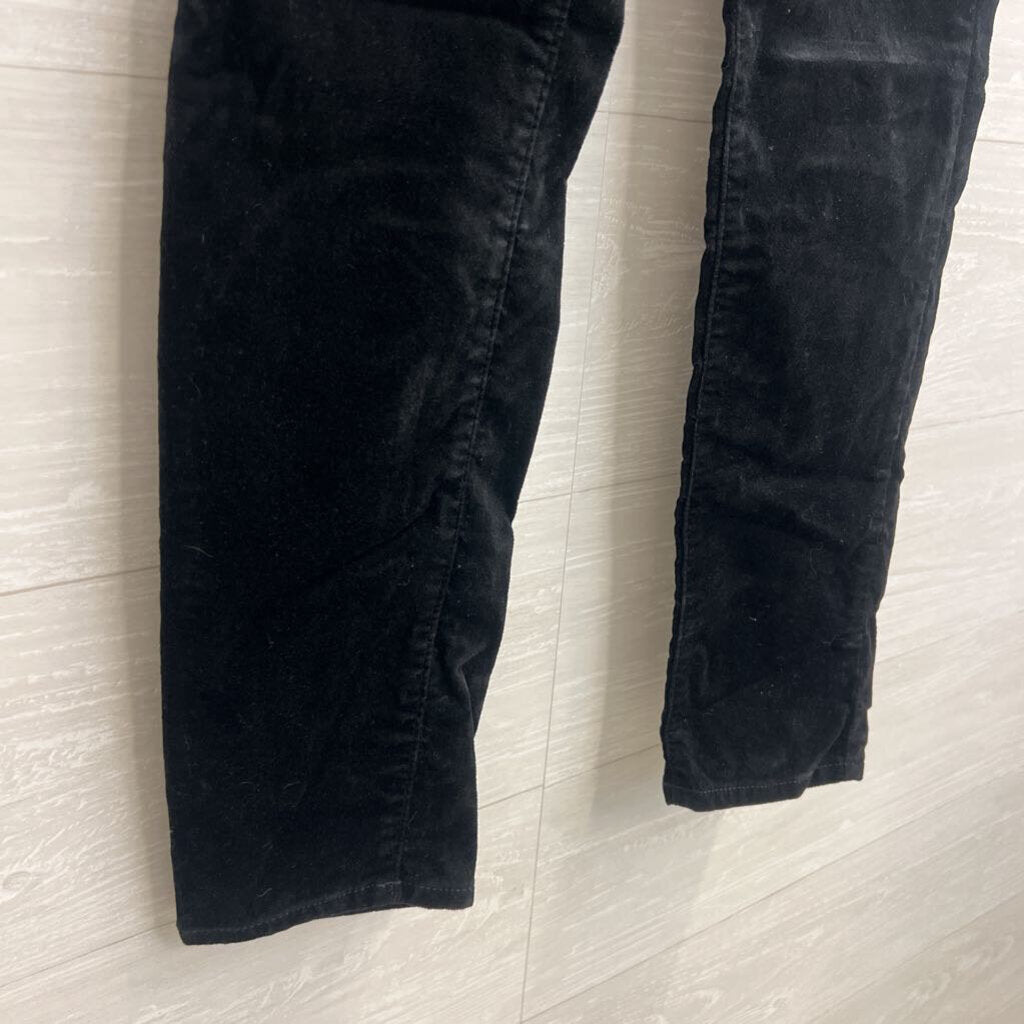 Loft Black Velvet Skinny Leg Pants 27
