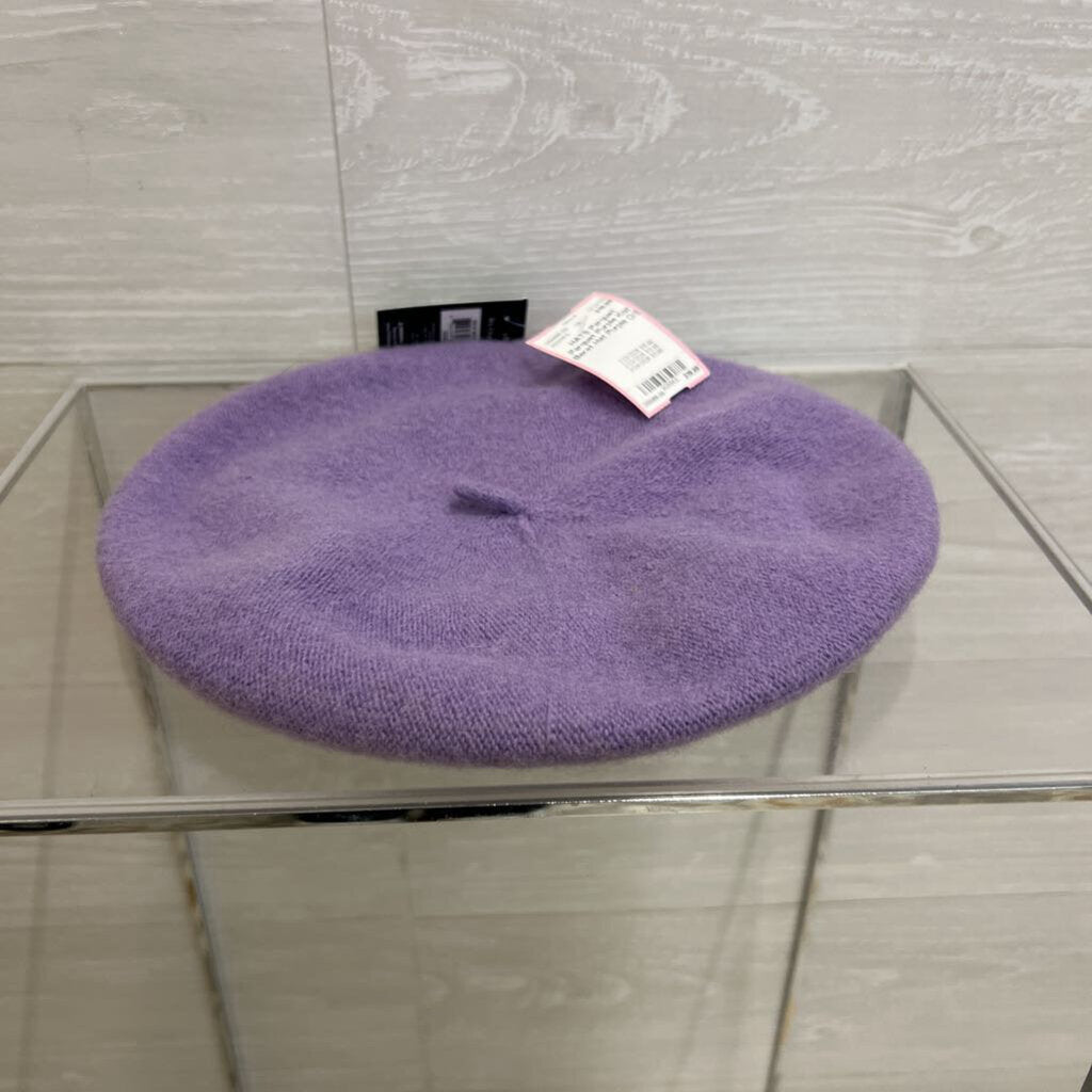 Parquet Purple Knit Beret Hat