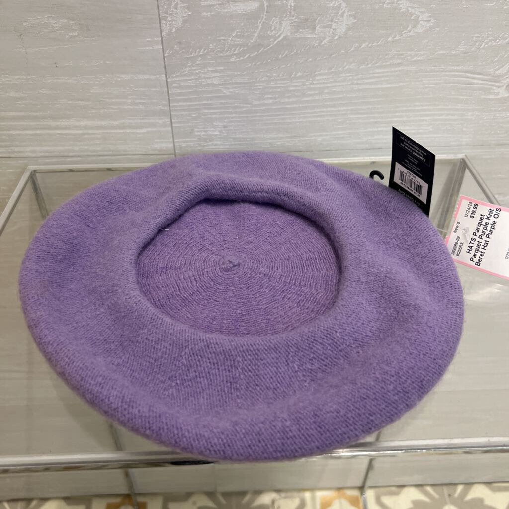 Parquet Purple Knit Beret Hat