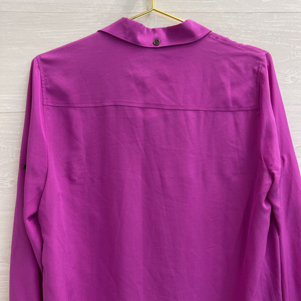 J Crew Purple Long Sleeve Button Down Top Medium