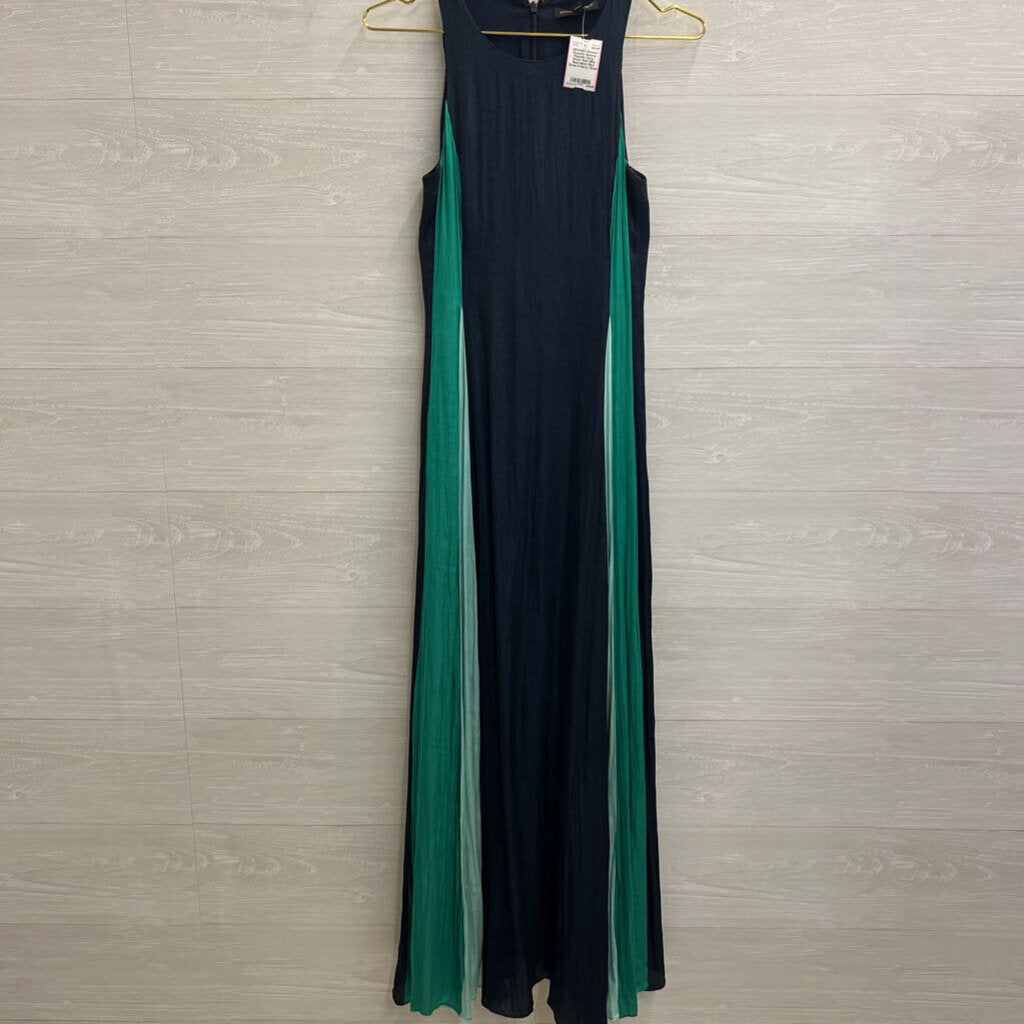 Banana Republic Navy/ Green Side Silky Sleeveless Maxi Dress 0