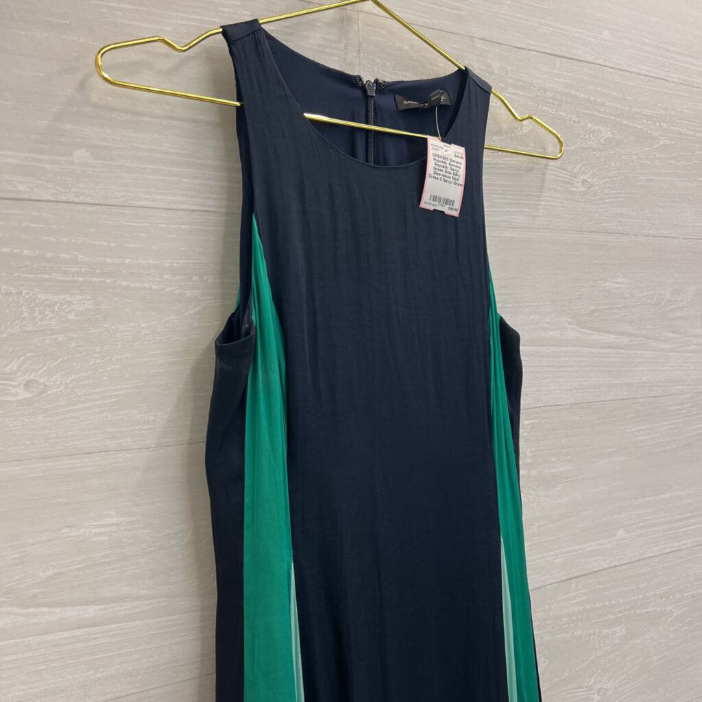 Banana Republic Navy/ Green Side Silky Sleeveless Maxi Dress 0