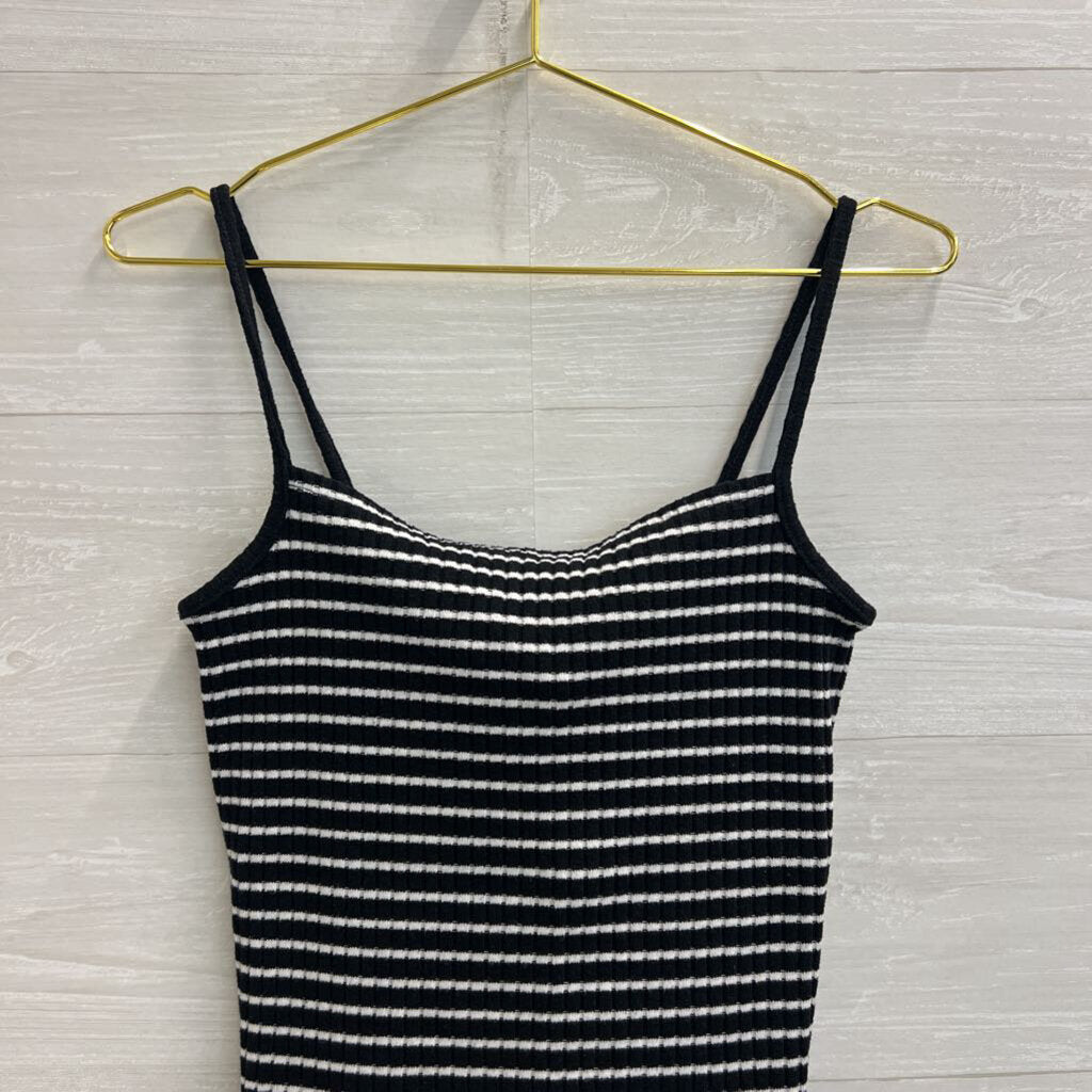 Madewell Black/ White Striped Knit Tank Top Small