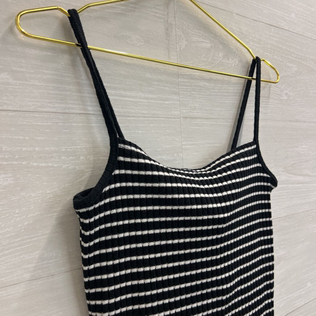 Madewell Black/ White Striped Knit Tank Top Small