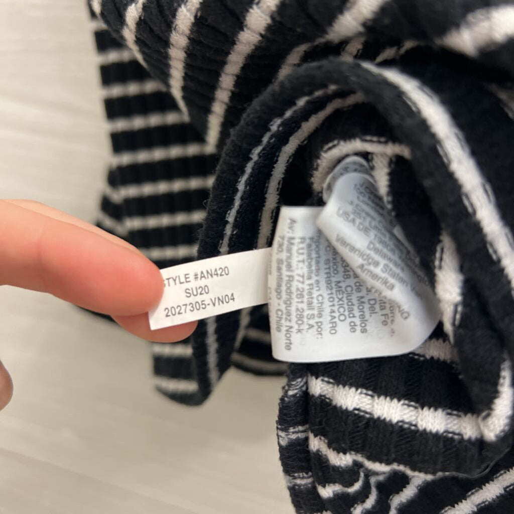 Madewell Black/ White Striped Knit Tank Top Small