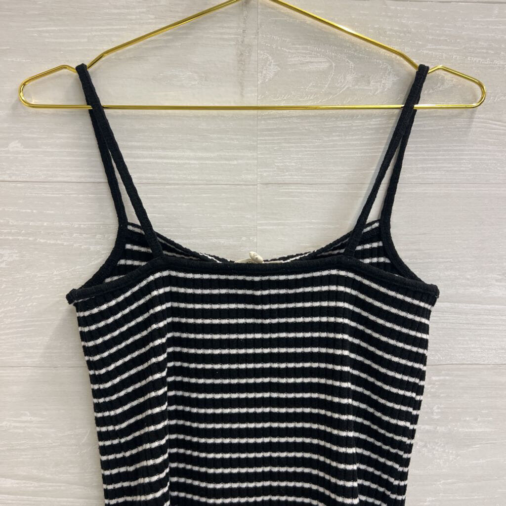 Madewell Black/ White Striped Knit Tank Top Small