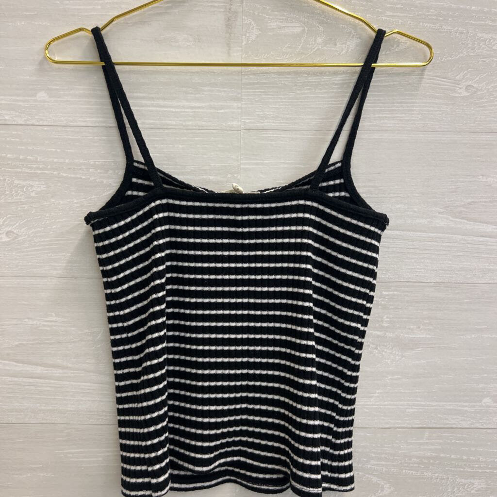 Madewell Black/ White Striped Knit Tank Top Small