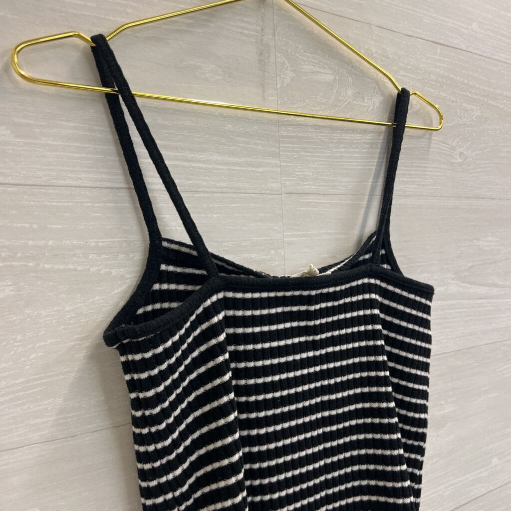 Madewell Black/ White Striped Knit Tank Top Small