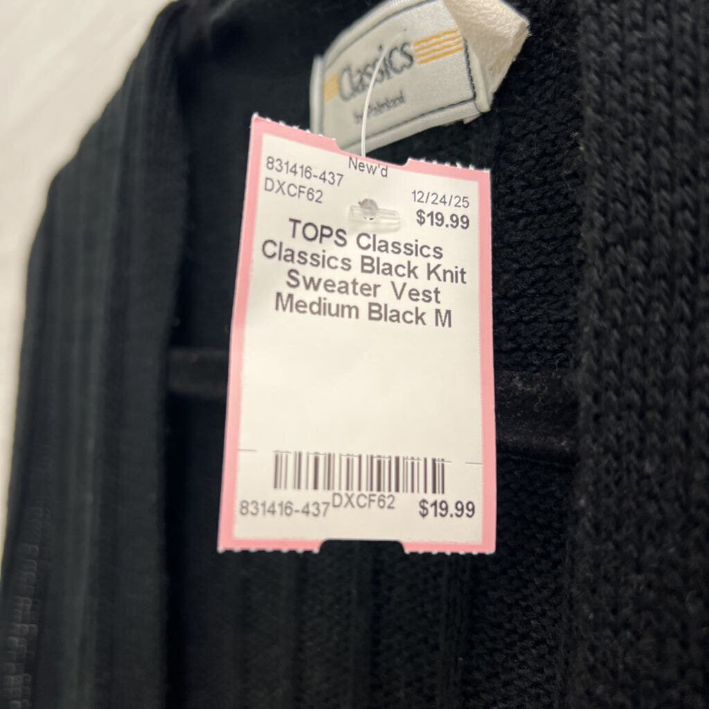 Classics Black Knit Sweater Vest Medium