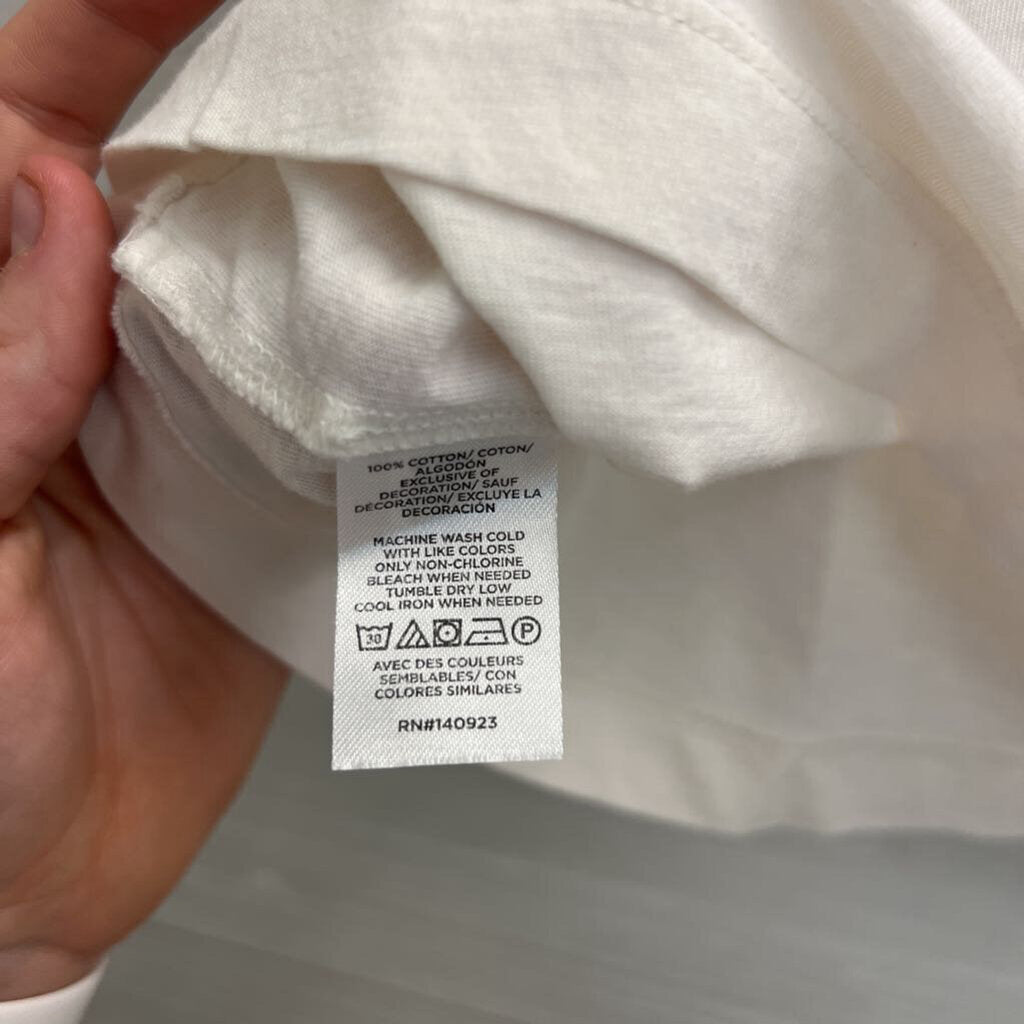 Loft White Eyelet Detail Short Sleeve Top Small