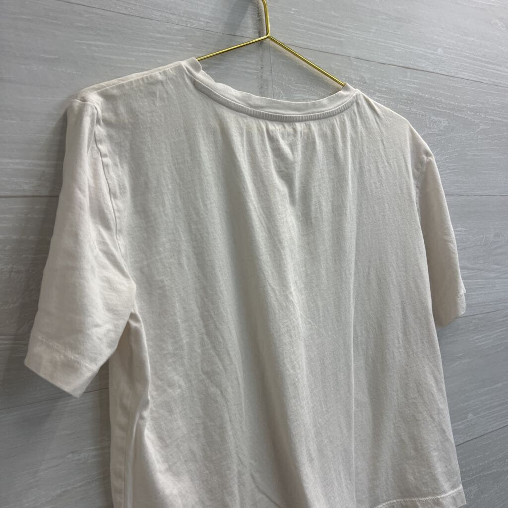 Loft White Eyelet Detail Short Sleeve Top Small