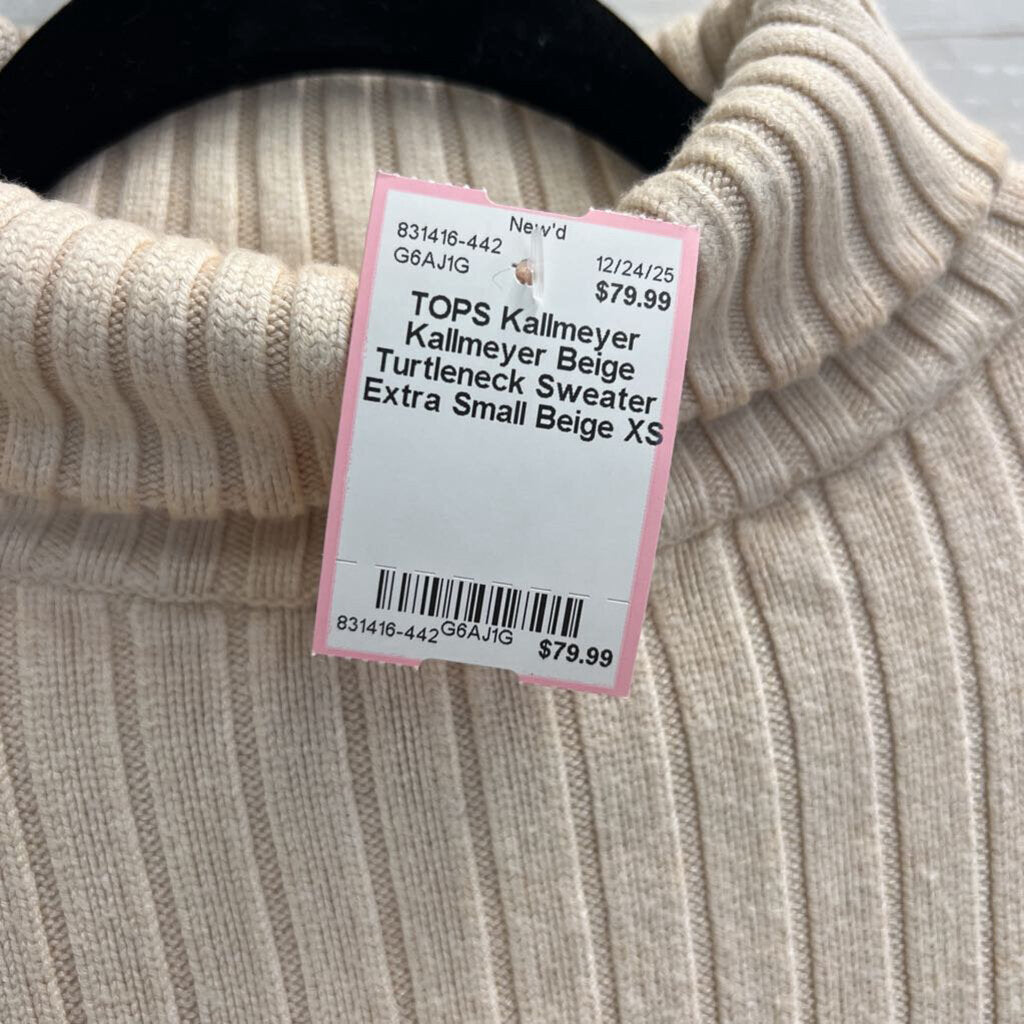 Kallmeyer Beige Turtleneck Sweater Extra Small