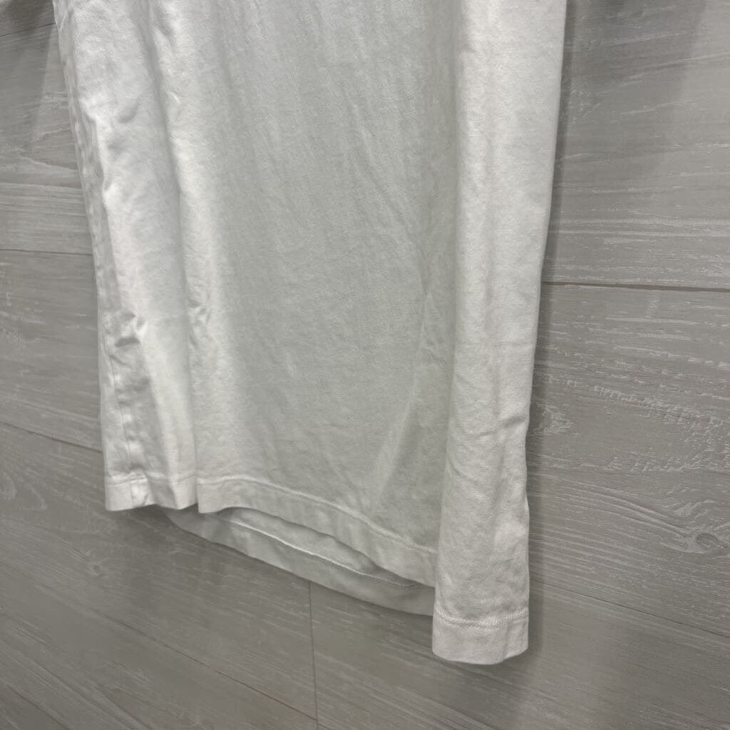 Nike White Embroidered Logo Short Sleeve Top Small