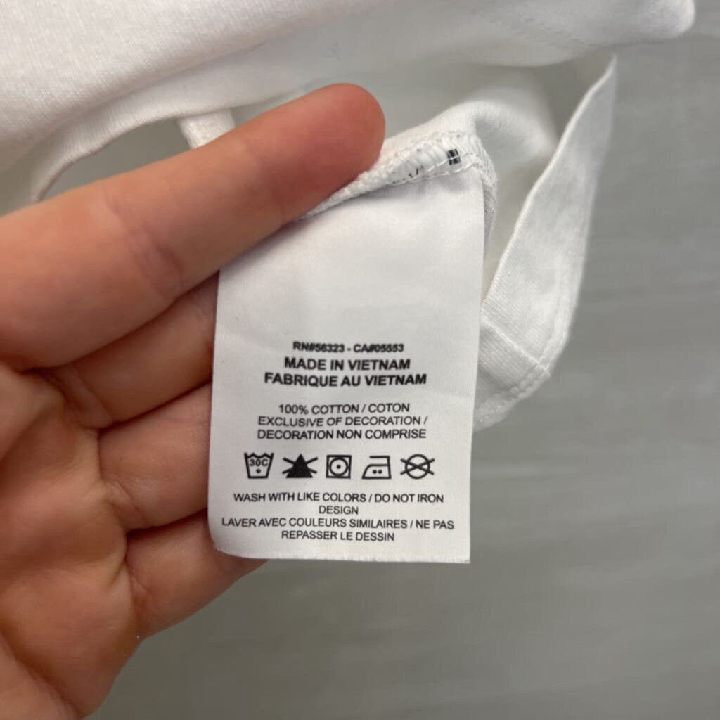 Nike White Embroidered Logo Short Sleeve Top Small