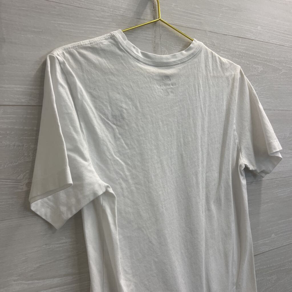 Nike White Embroidered Logo Short Sleeve Top Small