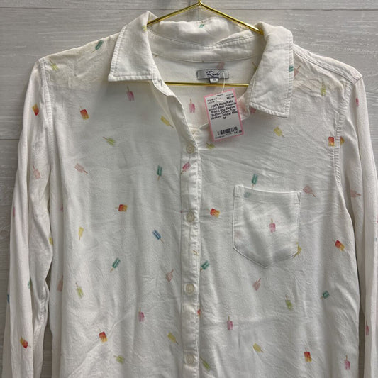 Rails White/ Multi Popsicle Print Long Sleeve Button Down Top Medium