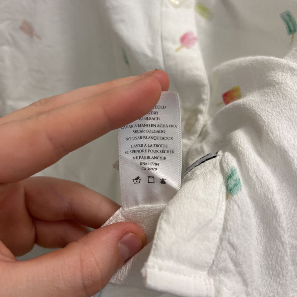 Rails White/ Multi Popsicle Print Long Sleeve Button Down Top Medium