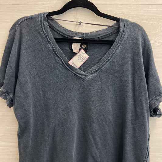 We The Free Navy V Neck Short Sleeve Top Extra Small