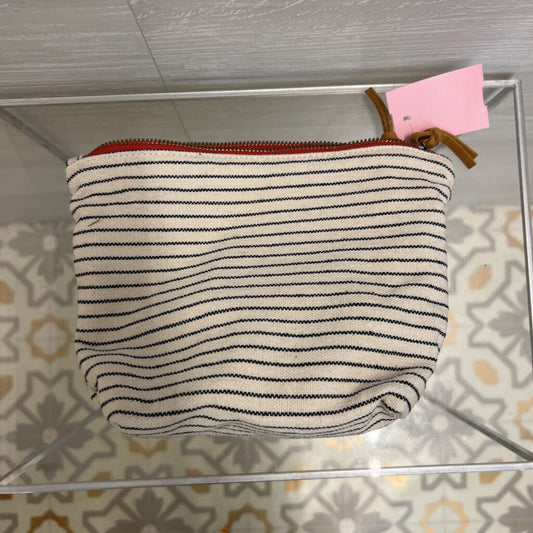 Hearth and Hand Beige Canvas Striped Nested Makeup Bags