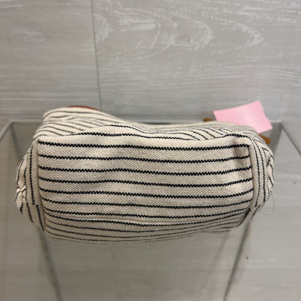 Hearth and Hand Beige Canvas Striped Nested Makeup Bags