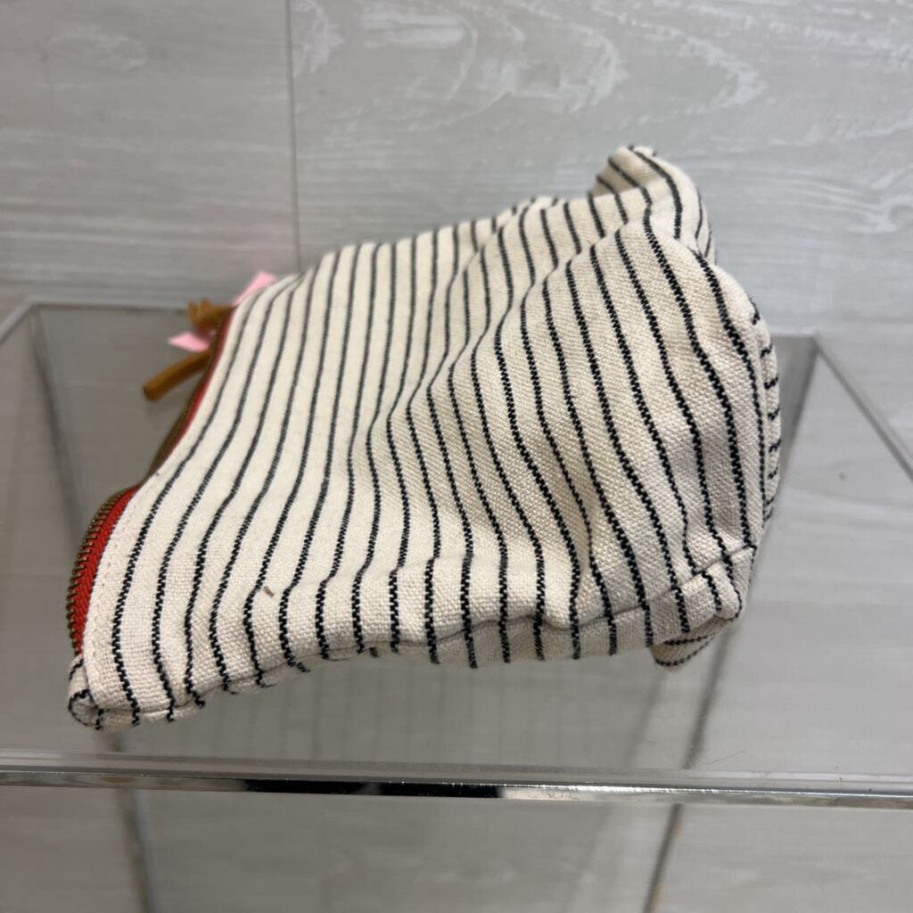 Hearth and Hand Beige Canvas Striped Nested Makeup Bags