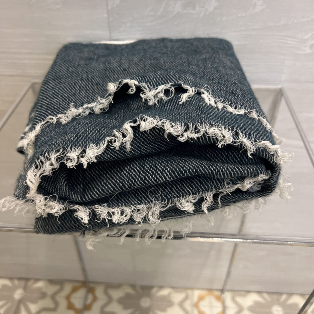 J Crew Navy/ White Striped Wrap Scarf With Arm Holes One Size