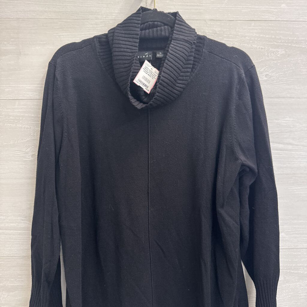 Tribal Black Turtleneck Sweater Top Extra Large