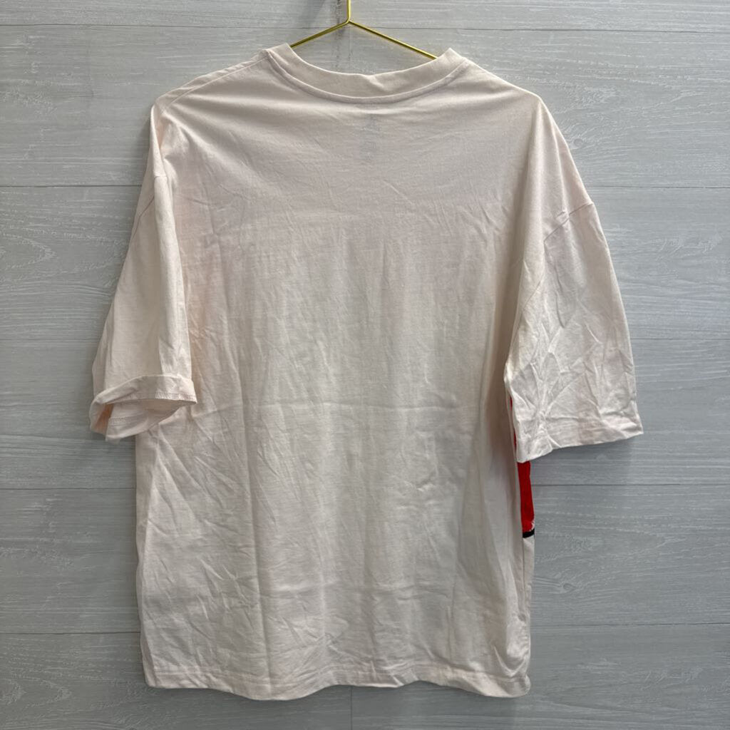 Disney Cream/ Multi Mickey Short Sleeve Boxy Graphic Tee Medium