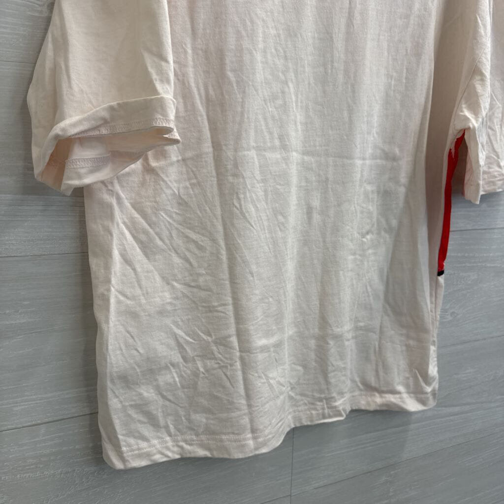 Disney Cream/ Multi Mickey Short Sleeve Boxy Graphic Tee Medium