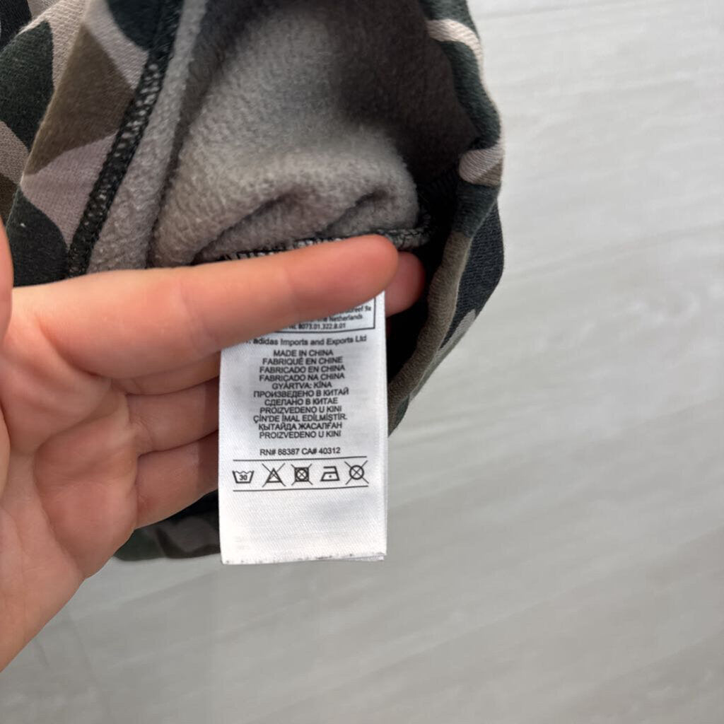 Adidas Green Camo Print Adventure Camo Fleece Zip Up Jacket Large