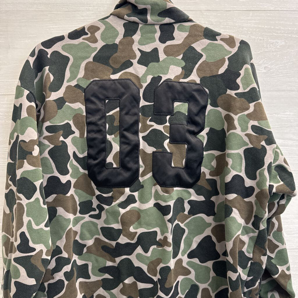Adidas Green Camo Print Adventure Camo Fleece Zip Up Jacket Large