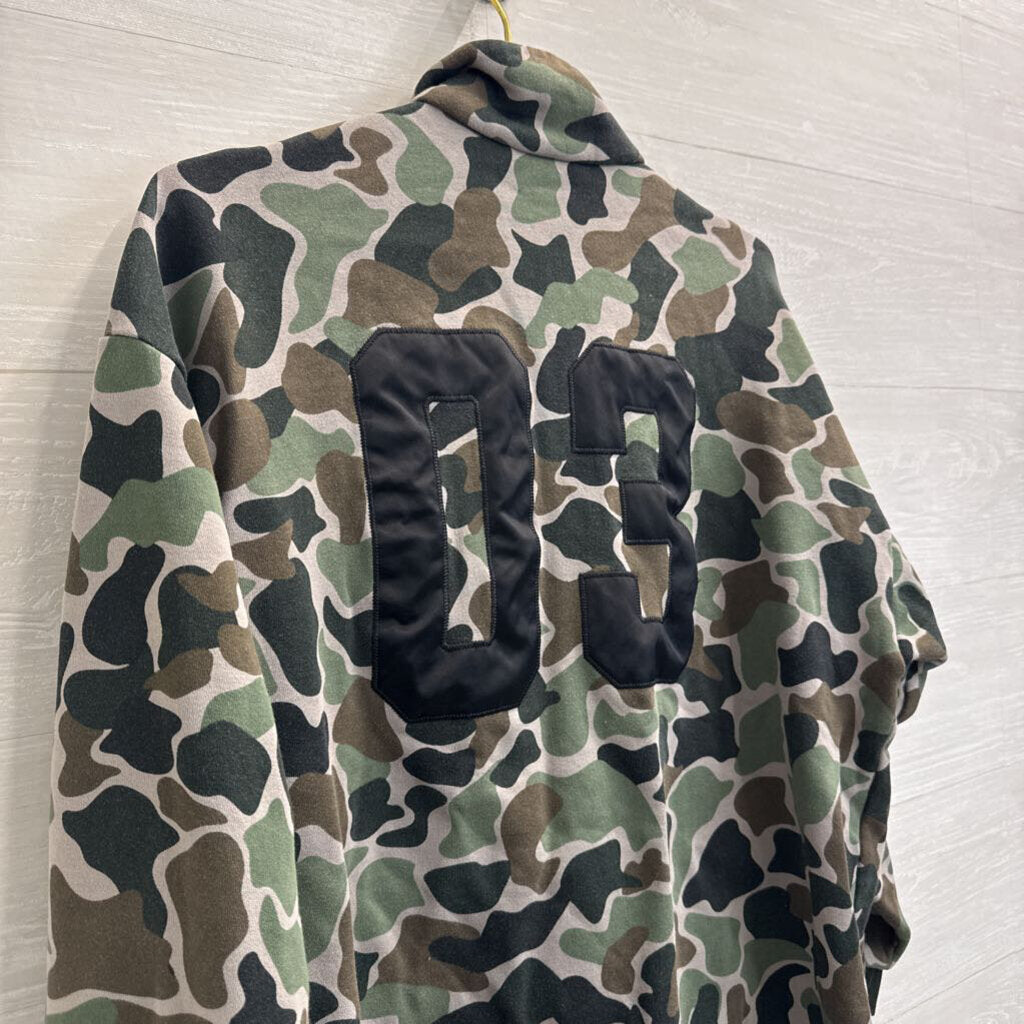 Adidas Green Camo Print Adventure Camo Fleece Zip Up Jacket Large